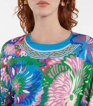 Floral silk-blend charmeuse top | Dolce&Gabbana