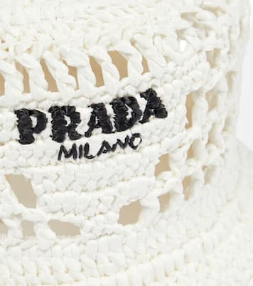 Raffia-effect bucket hat | Prada