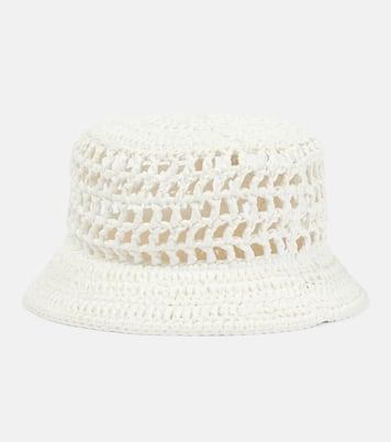 Raffia-effect bucket hat | Prada