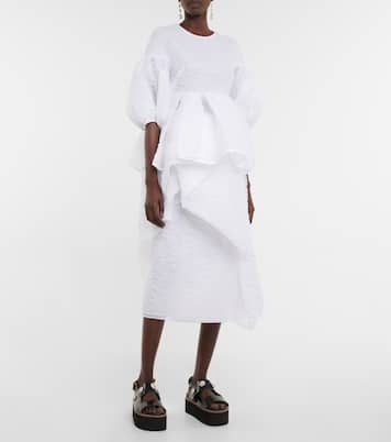Ferris ruffle-trimmed cloqué midi skirt | Cecilie Bahnsen