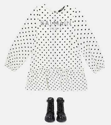 Logo polka-dot dress | Balmain Kids