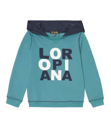 Logo cotton jersey hoodie | Loro Piana Kids