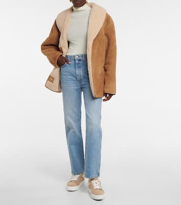 Vierissima shearling-trimmed suede sneakers | Christian Louboutin