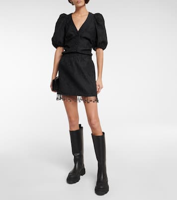 High-Rise Minirock aus Organza | Ganni