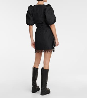 High-Rise Minirock aus Organza | Ganni