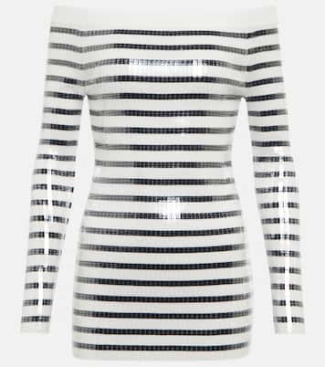 Robe pull rayée à sequins | Jean Paul Gaultier