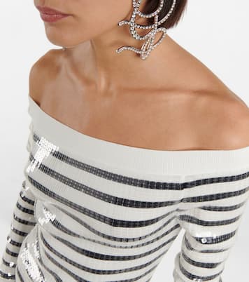 Robe pull rayée à sequins | Jean Paul Gaultier
