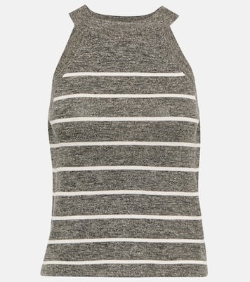 Tank top en mezcla de lino a rayas | Brunello Cucinelli