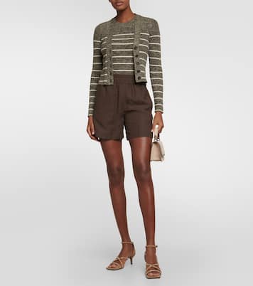 Tank top en mezcla de lino a rayas | Brunello Cucinelli