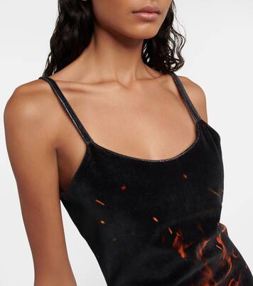 Robe imprimée en velours | Balmain
