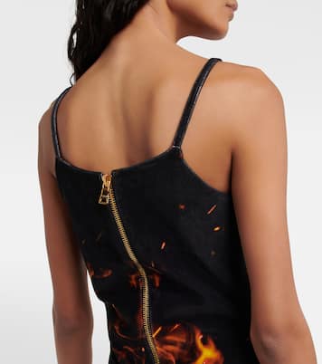 Robe imprimée en velours | Balmain