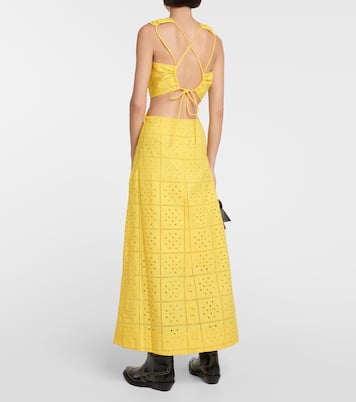 Broderie anglaise cotton maxi dress | Ganni