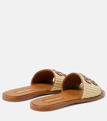 Logo raffia slides   | Miu Miu