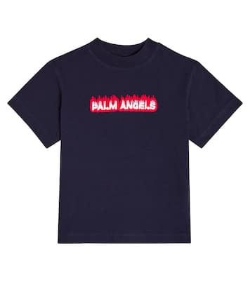 로고 코튼 저지 티셔츠 | Palm Angels Kids