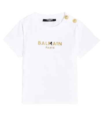 Baby logo cotton jersey T-shirt | Balmain Kids