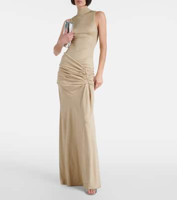 Fusion ruched faille maxi dress | Christopher Esber
