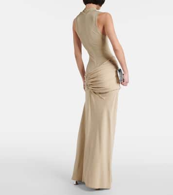 Fusion ruched faille maxi dress | Christopher Esber