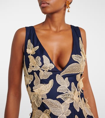 Arcangela appliqué tulle gown | Costarellos