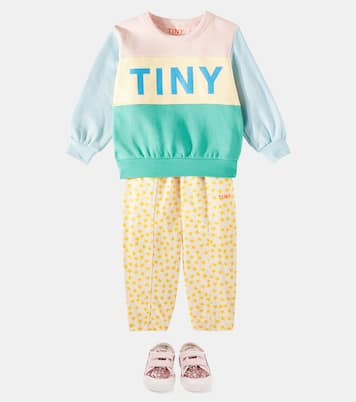 Color Block logo cotton sweatshirt | Tinycottons
