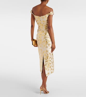 Off-Shoulder-Midikleid Amina aus einem Seidengemisch | Markarian
