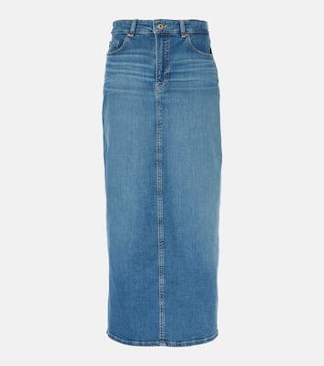 Falda midi de denim de tiro alto | AG Jeans