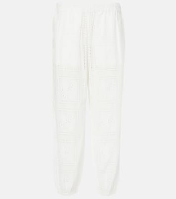 Pantalones de algodón con bordado inglés | Tory Burch