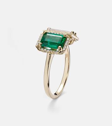 Bague en or 18 ct, diamants et émeraudes | Suzanne Kalan