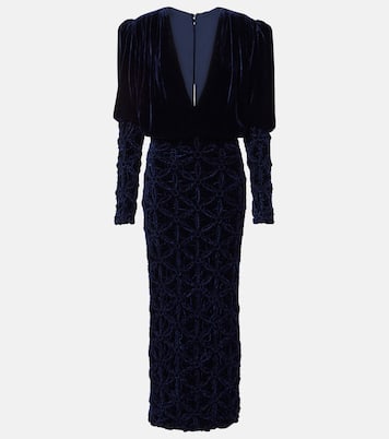 Robe longue Anglette en velours | Costarellos