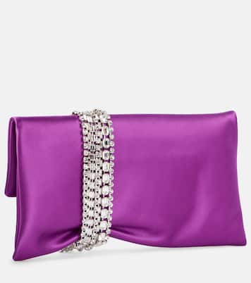 Clutch Zandra in raso con cristalli | Jimmy Choo