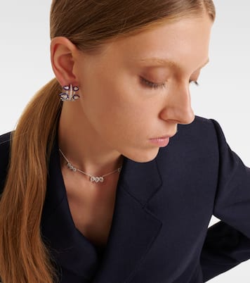 Orecchini Tulip in oro bianco 18kt con diamanti | Kamyen
