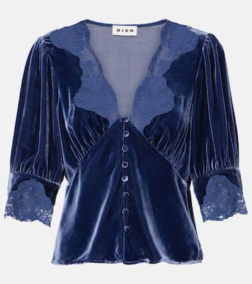 Top Amanda in velluto con pizzo | Rixo