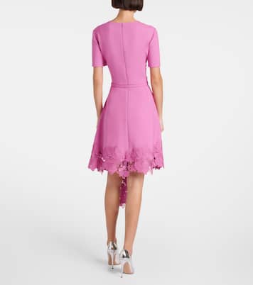 Vestido midi floral con encaje | Oscar de la Renta