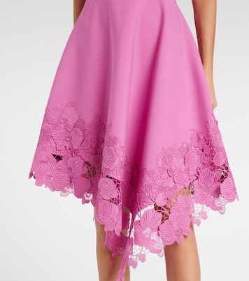 Vestido midi floral con encaje | Oscar de la Renta