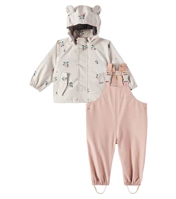 Baby Manu raincoat and stirrup overalls set | Liewood