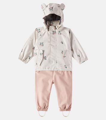 Baby Manu raincoat and stirrup overalls set | Liewood