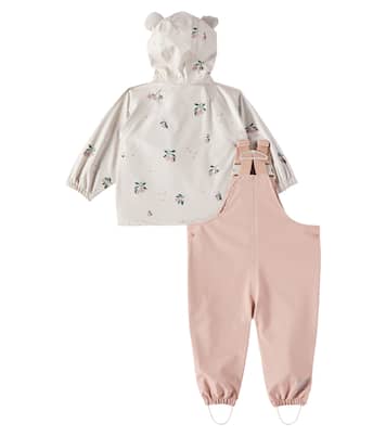 Baby Manu raincoat and stirrup overalls set | Liewood