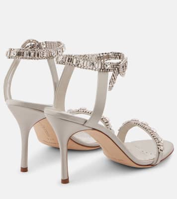 Sandales Asa 90 en satin à ornements | Manolo Blahnik