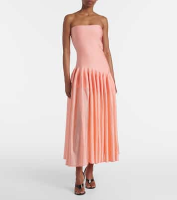 Pleated strapless maxi dress | Alaïa