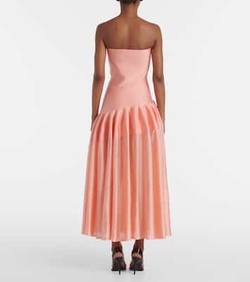 Pleated strapless maxi dress | Alaïa