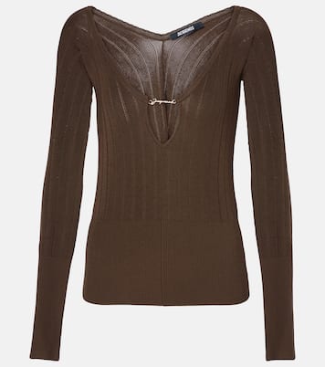 Top Pralù in maglia a coste con logo | Jacquemus