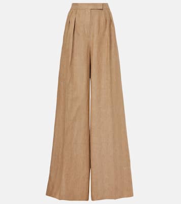 Rauche linen wide-leg pants | Max Mara