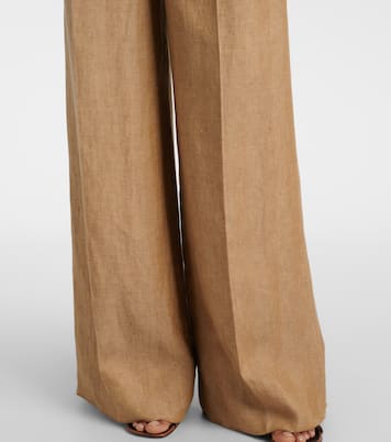 Rauche linen wide-leg pants | Max Mara