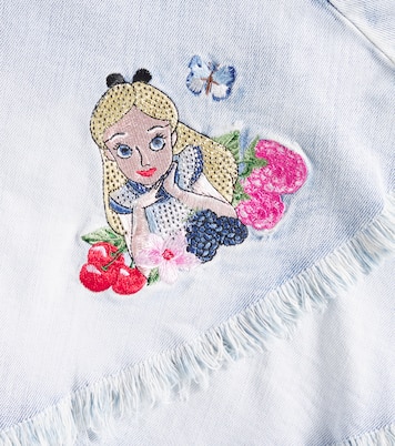 Alice distressed patch-appliqué denim shorts | Monnalisa