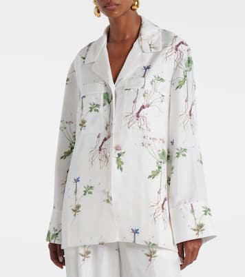 Camicia in seta con stampa floreale | Erdem