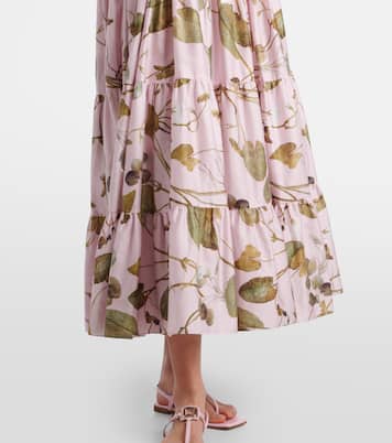 Robe midi imprimée en coton | Erdem