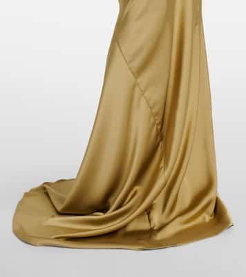 Draped one-shoulder lamé gown | Entire Studios