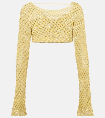 Top raccourci Magen en crochet de coton mélangé | Bananhot