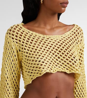 Top raccourci Magen en crochet de coton mélangé | Bananhot
