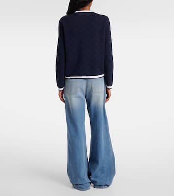 Cárdigan de algodón con GG en intarsia | Gucci