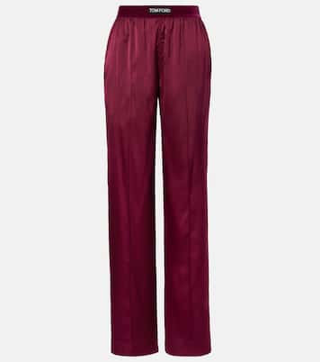 Pantalon ample en satin de soie mélangée | Tom Ford